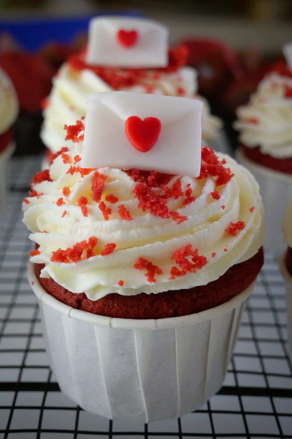 red velvet message cupcake