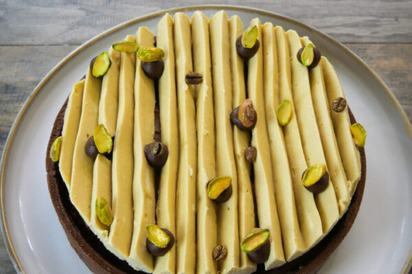 CROSTATA MODERNA AL CAFFÉ, PISTACCHIO E GIANDUIA